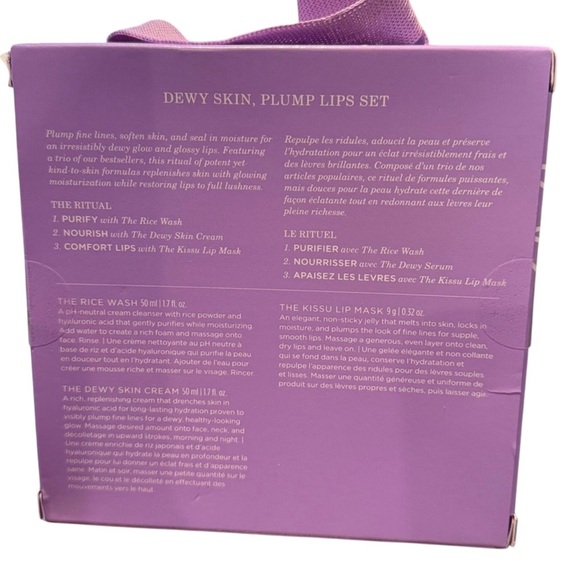 NEW TATCHA Dewy Skin Plump Lips Set Moisturizer Rice Wash Kissu Lips - Picture 2 of 5